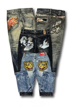 Tokyo Threads: Streetwear Embroidered Jeans Collection (50 Pcs)