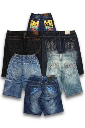 Lot 1- Y2K Hip Hop Japanese Embroidered Shorts
