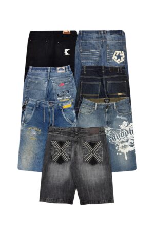 Lot 6 - Y2K Hip Hop Japanese Embroidered Shorts